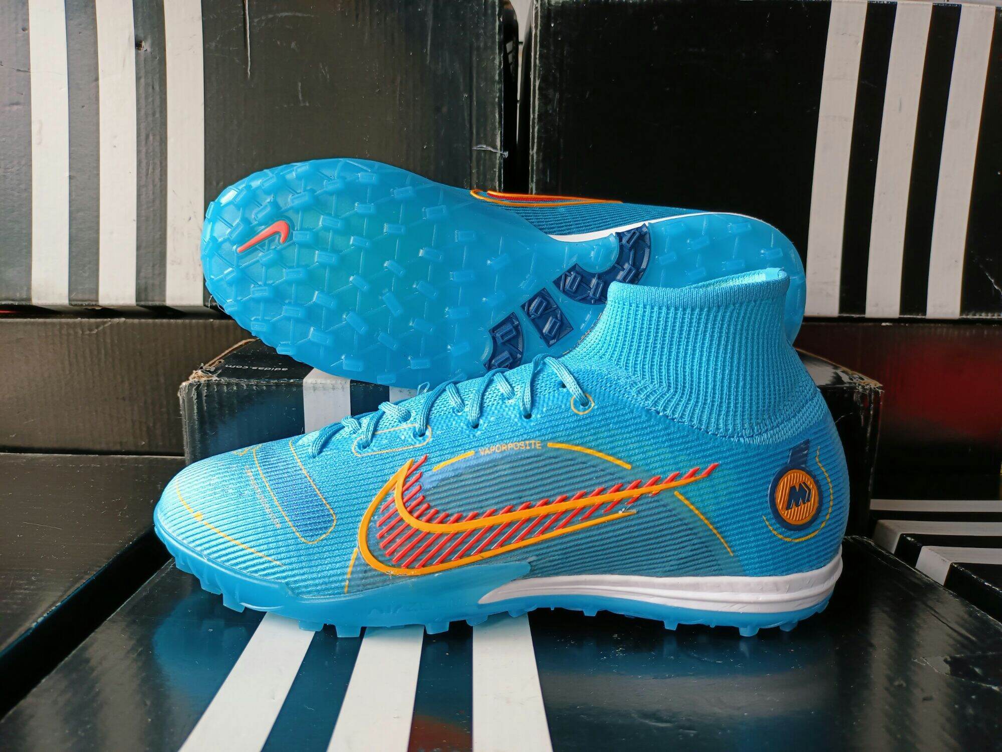 giày đá bóng mercurial superfly 8 elite Cao cổ TF ( Xanh dương)