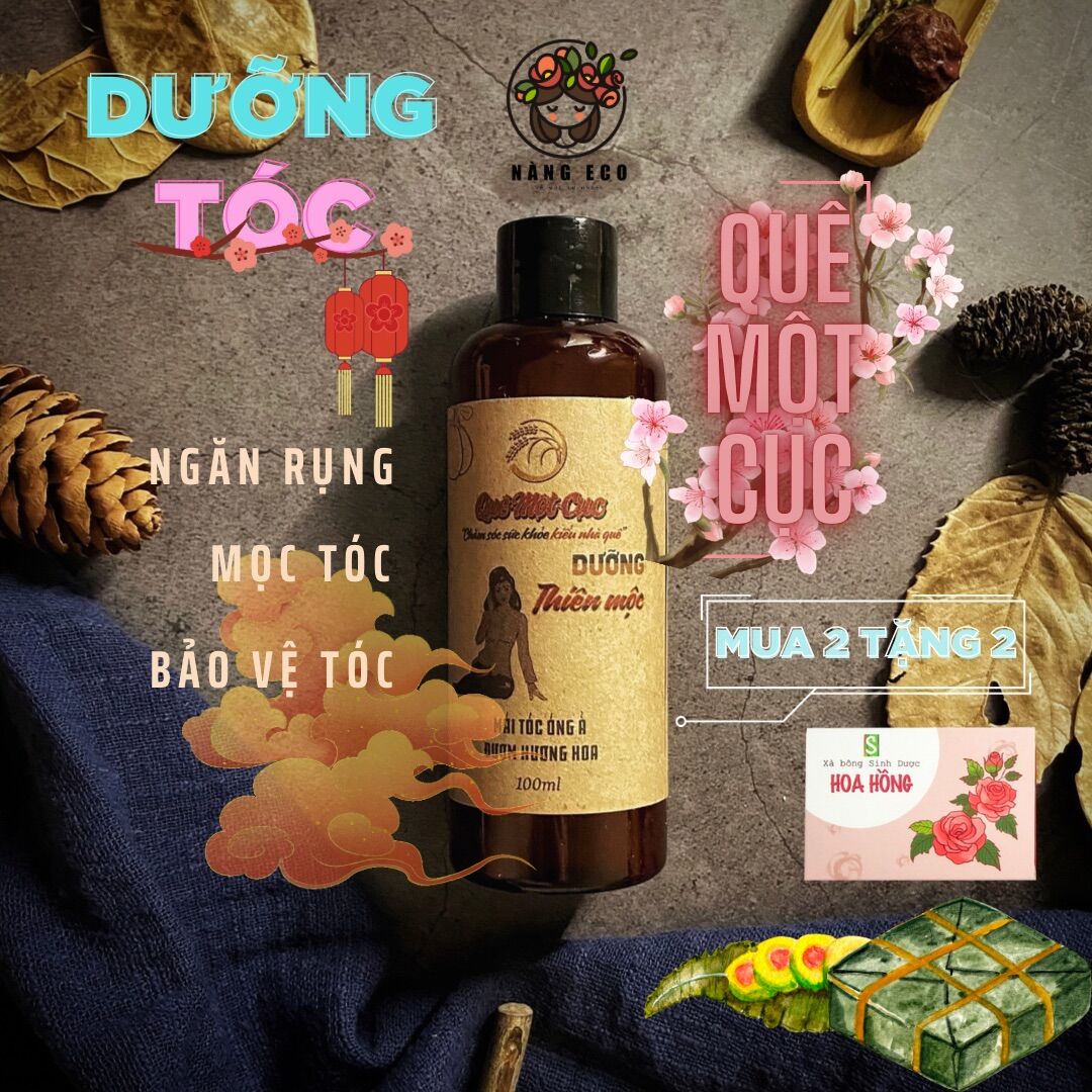Xịt dưỡng tóc bưởi thơm hiệu QUÊ MỘT CỤC 100ml Xịt bảo vệ tóc khỏi nhiệt, mềm mượt, dài khỏe, giảm rụng tóc