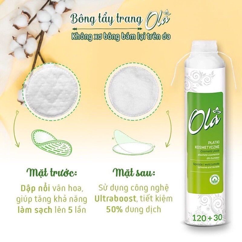 Bông tẩy trang ola gói 120+30 miếng