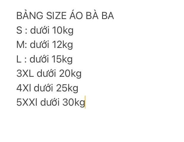 [HCM]Áo bà ba cho bé ( đủ size- đủ màu)
