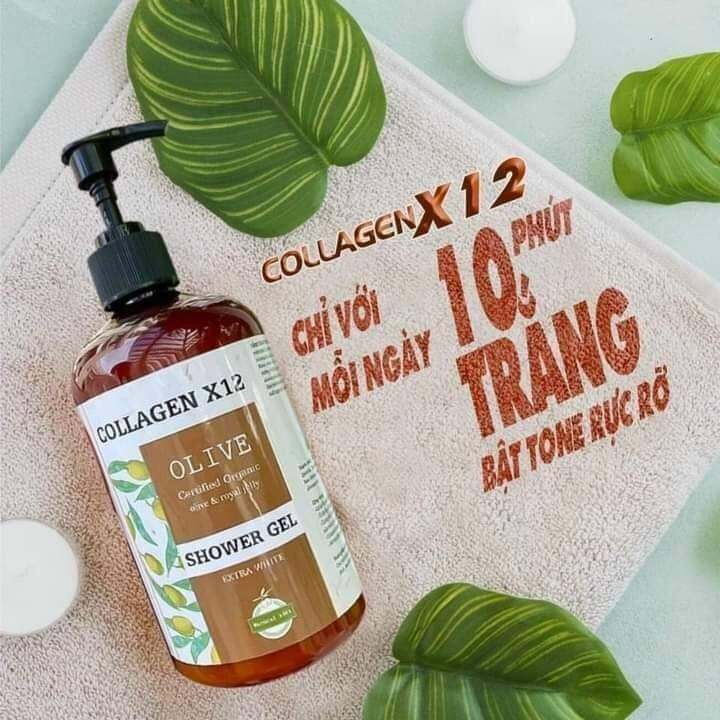 Sữa Tắm Trắng Collagen x12, tắm trắng bật tone