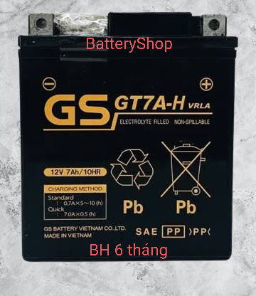 Ắc quy gs gt7a-h dùng cho xe sh ý,vespa,nvx,scr,lead110,dylan