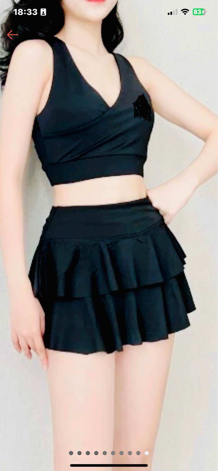 (Bigsize 45-90kg)Bikini Áo gọng mix chân váy 2 tầng siêu tôn dáng cho nữ