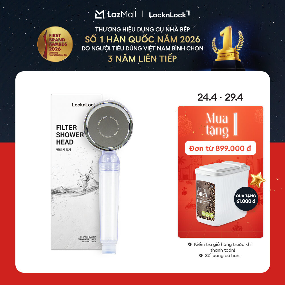 Đầu vòi sen lọc nước LockLock 80mm- trong suốt LBW400 / Lõi lọc thay thế vòi hoa sen LockLock LBW401/ Đầu lọc thay thế vòi hoa sen LockLock LBW402