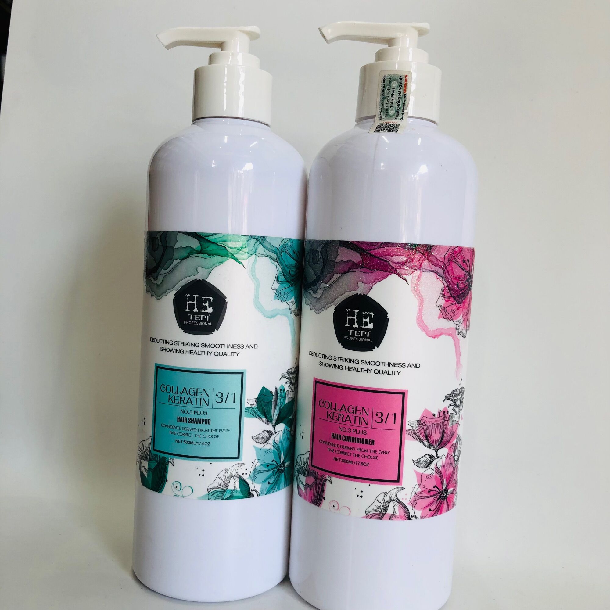 Cặp dầu gội xả tái sinh tóc HE Tepi 1000ml*2