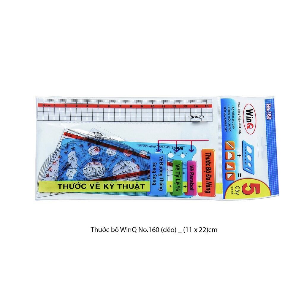 (Combo 2 Bộ) Bộ 5 cây thước dẻo WinQ (T-160)