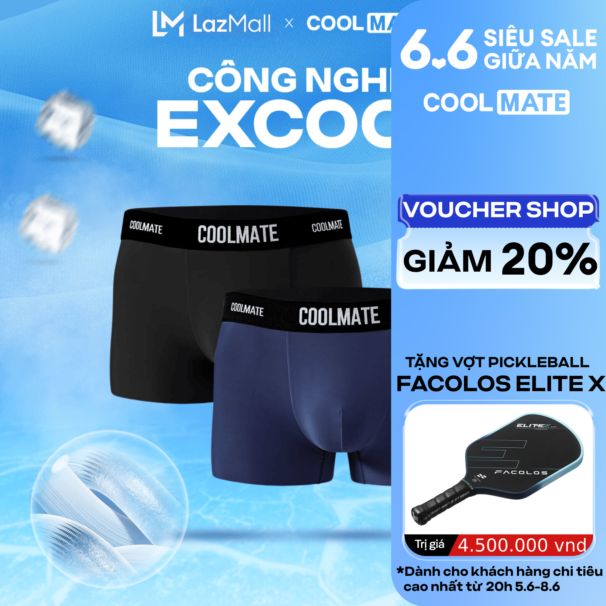 Combo 2 quần lót nam Trunk Excool Clean Cut - Coolmate [KHÔNG ĐỔI TRẢ]