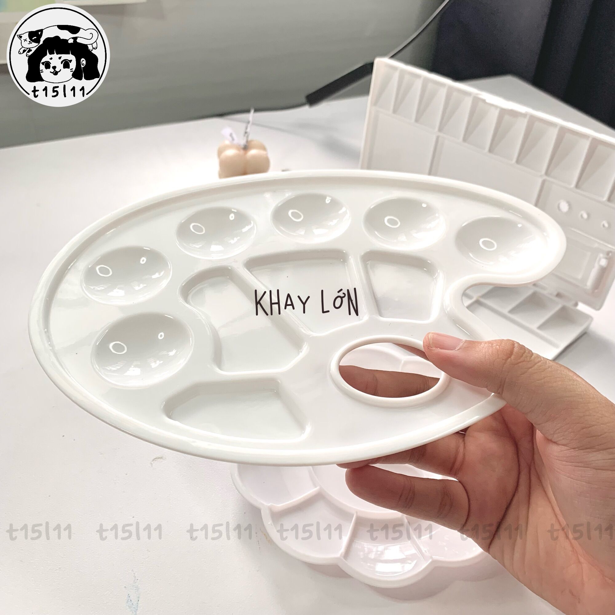 [t15l11] Khay pha màu các loại