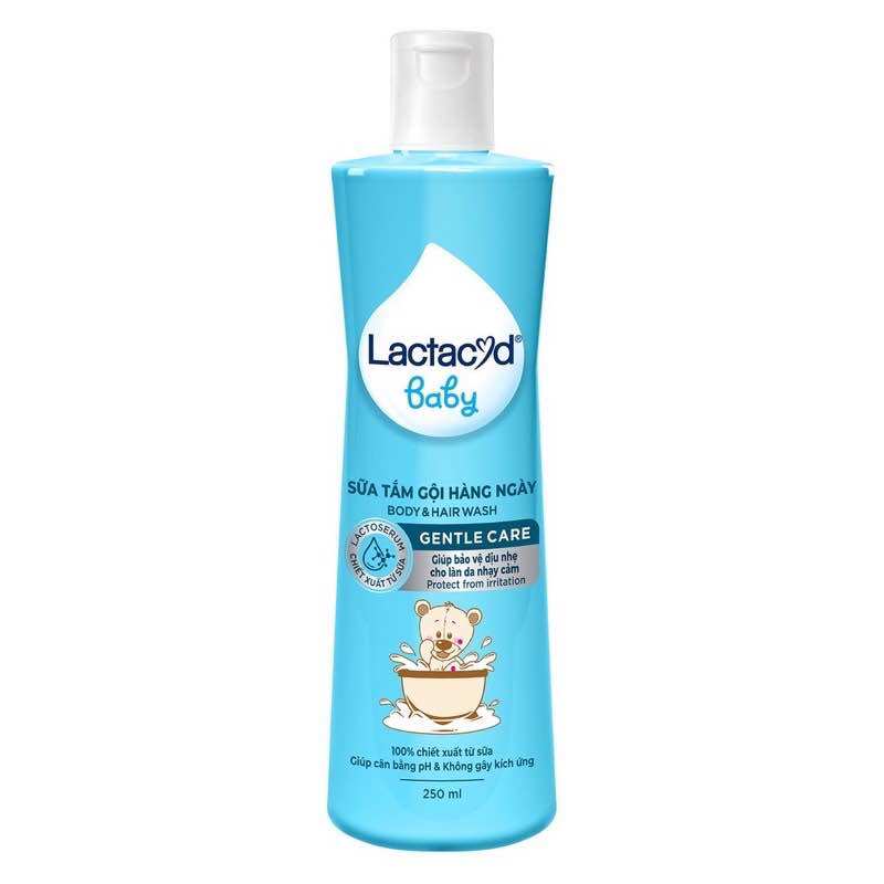 LACTACYD gentlecare,Extra milky (sữa tắm gội cho bé)250 mL.