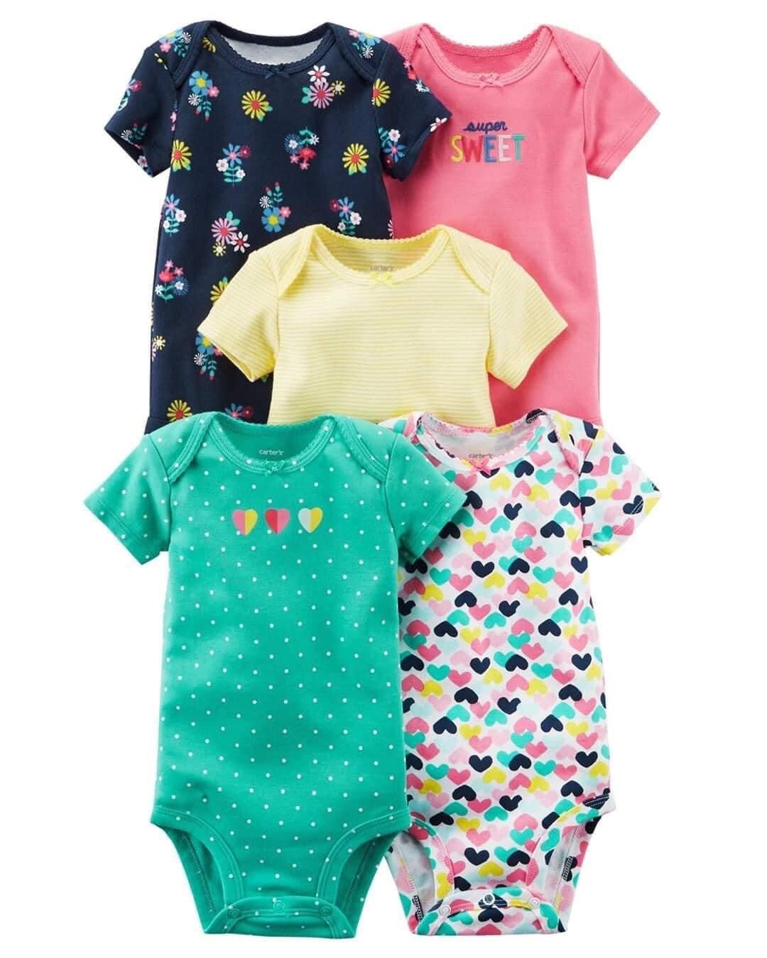 (Chọn mẫu size 12M) Bodysuit Carter, Bodychip cộc tay cho bé gái, bé sơ sinh