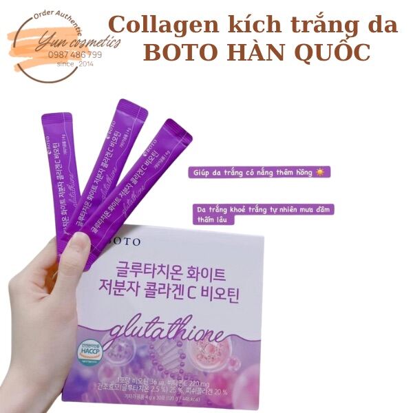 Collagen BoTo Hàn Quốc - Trắng Da, Mờ Nám 30 gói