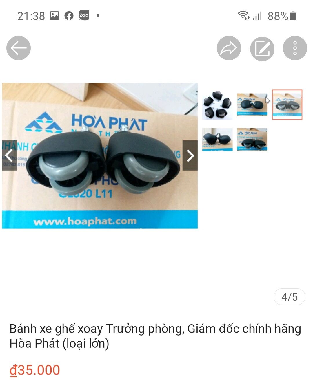 Bánh xe Ghế xoay Giám đốc The One (Hòa Phát) - 1 cái