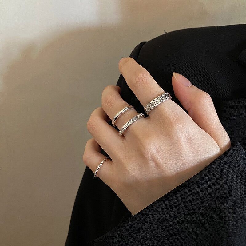 Phụ kiện nhẫn set nhẫn nữ 4 món phong cách thời trang Hàn quốc