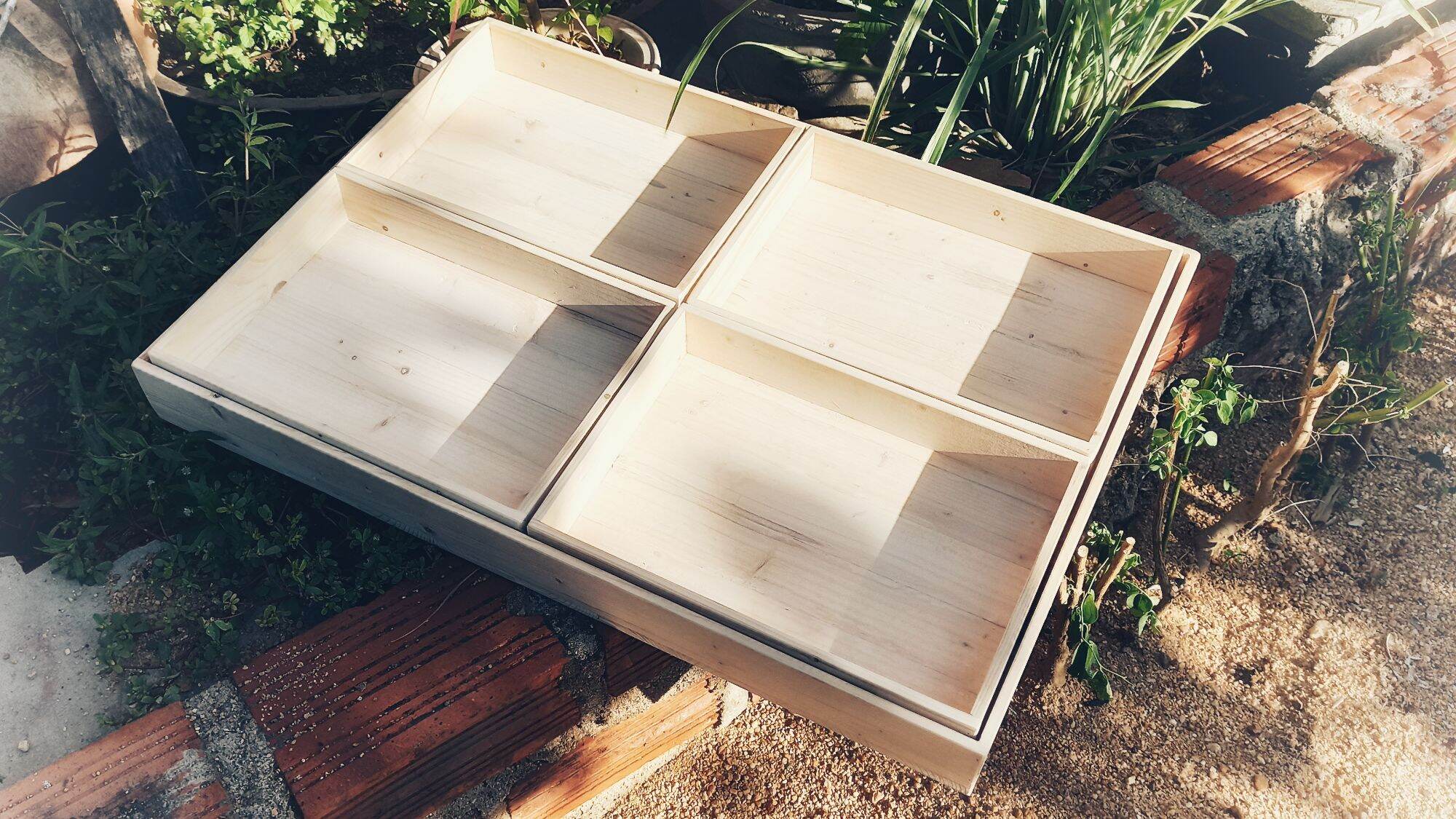 Combo bộ 5 khay gỗ thông đa năng size lớn