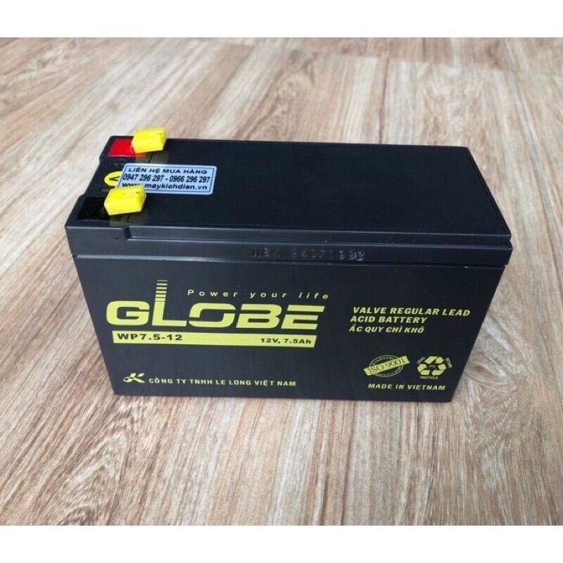 Bình ắc quy globe 12v - 7.5a