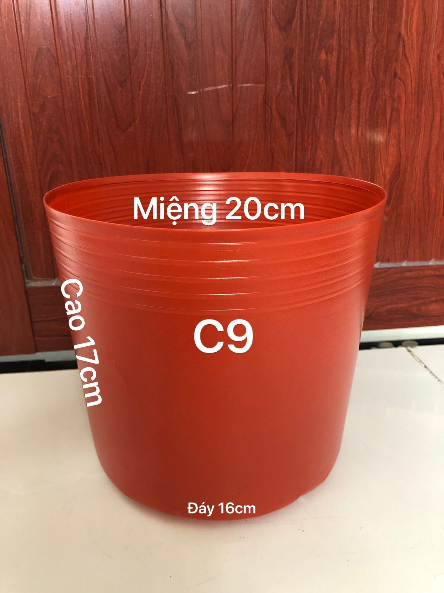Chậu nhựa trồng cây 50 cái C9 đỏ mềm loại dày dặn