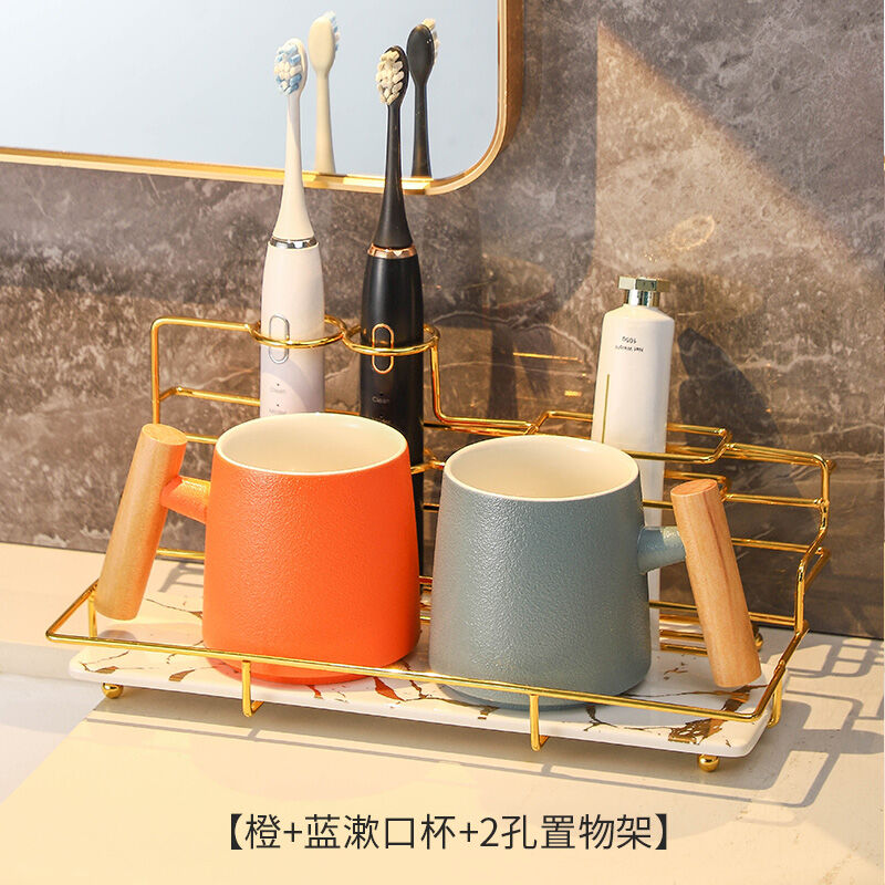 Cốc bàn chải đánh răng nhà vệ sinh giá để đồ cốc súc miệng cốc đánh răng cặp đôi cốc đánh răng cốc bàn chải đánh răng sáng tạo cảm giác cao cấp gốm sứ