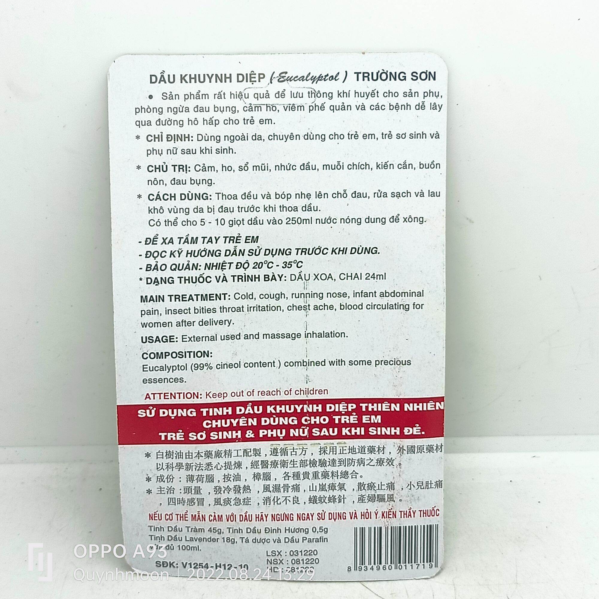 Dầu khuynh diệp TS lọ 24ml