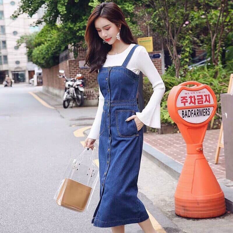 Yếm jean dài thanh lịch ( không kèm áo thun)