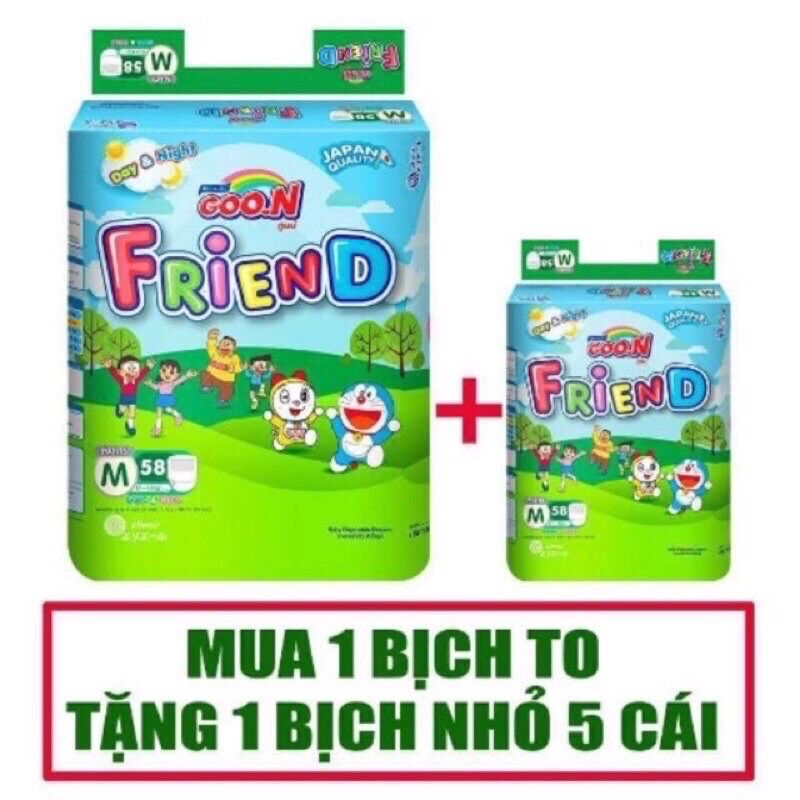 Bỉm goon friend size m58+5 miếng