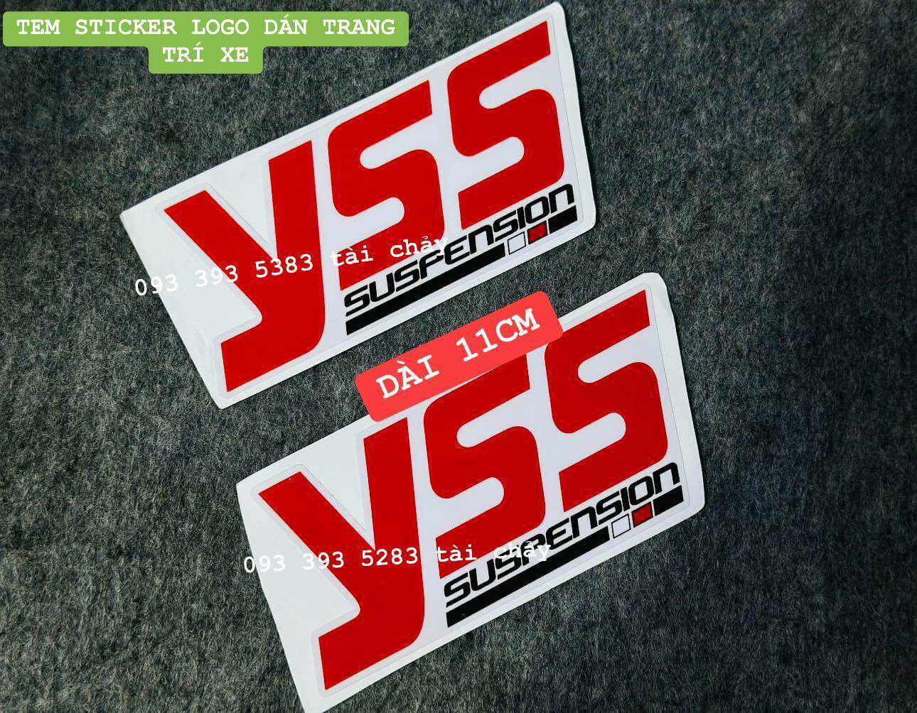 Tem sticker yss dài 11cm dán trang trí xe và nhiều vi trí khác