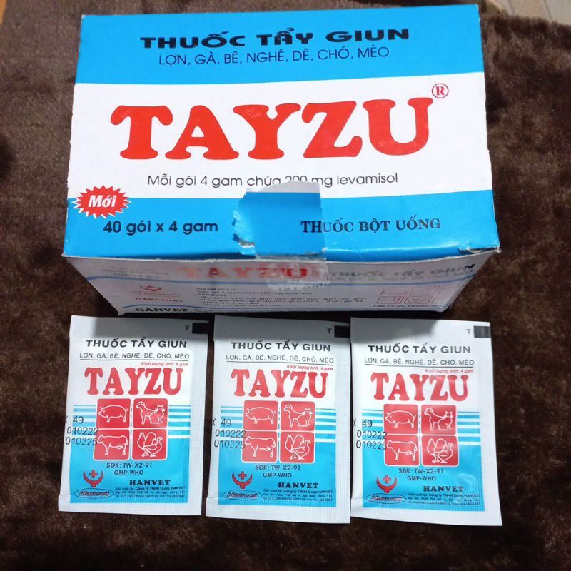 Tayzu xanh/vàng thuốc tẩy giun 4g