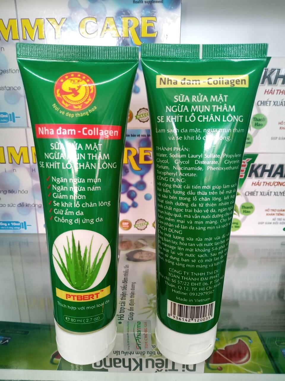 Sữa rửa mặt nha đam Collagen pt bert