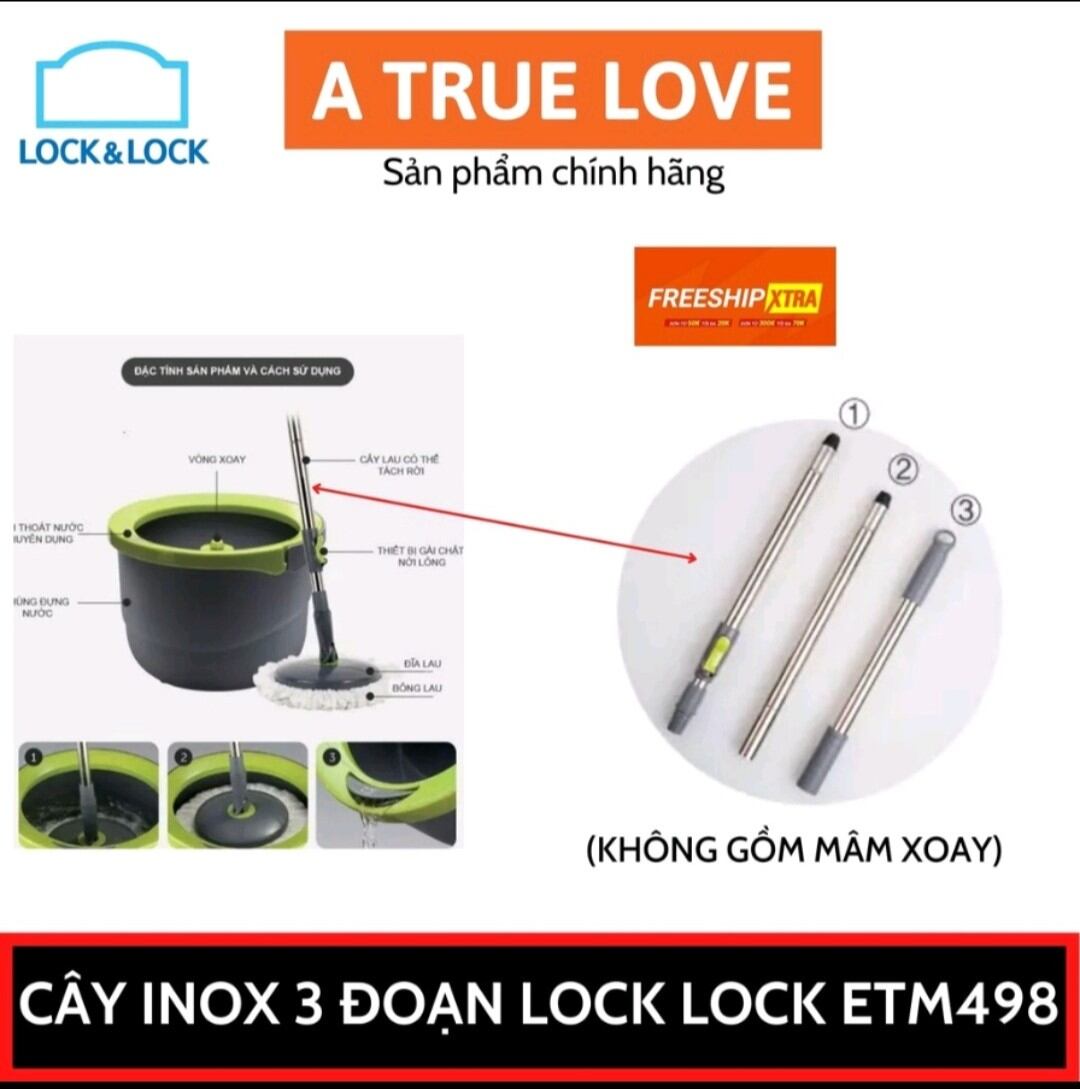 Cây inox 3 đoạn lock & lock emt 498