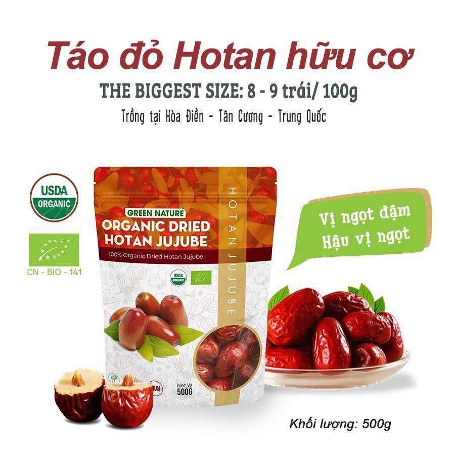 Táo đỏ hotan hữu cơ 500gr