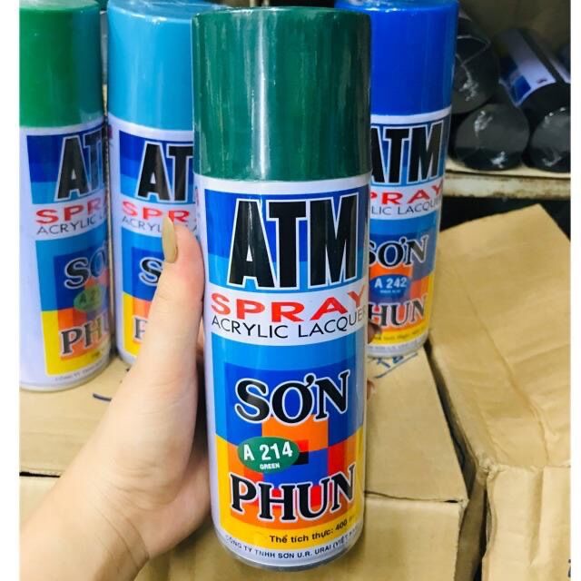 Sơn phun sơn xịt màu xanh ATM