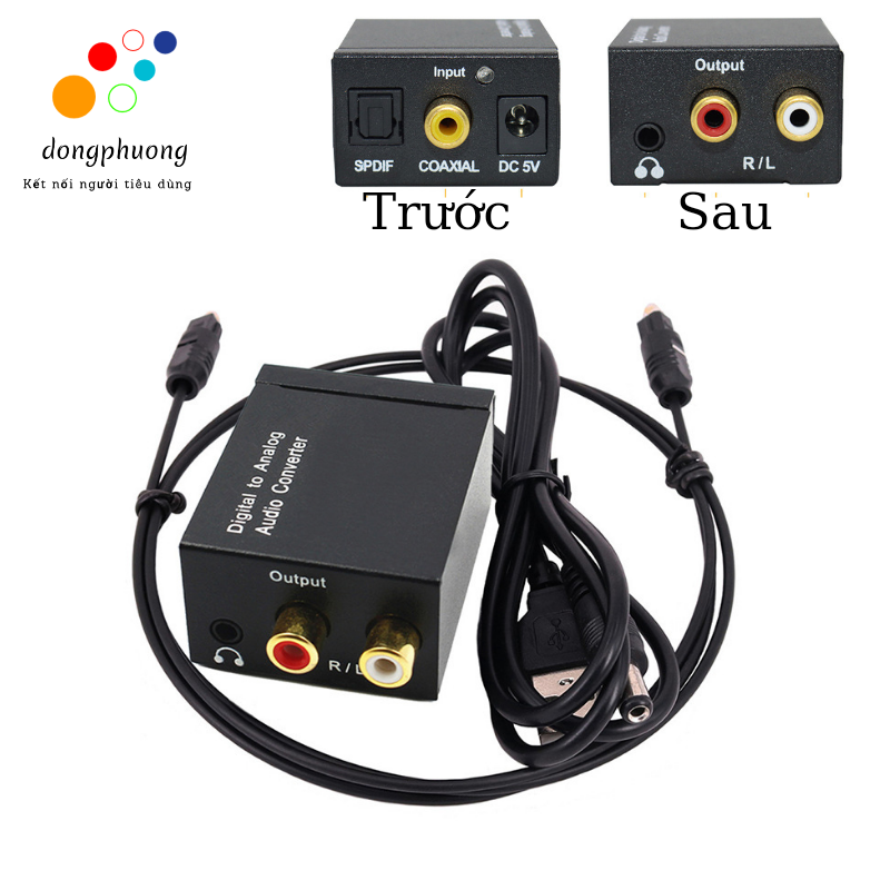 Bộ chuyển đổi âm thanh quang Optical sang jack 3.5mm và audio RL loa amply nguồn usb