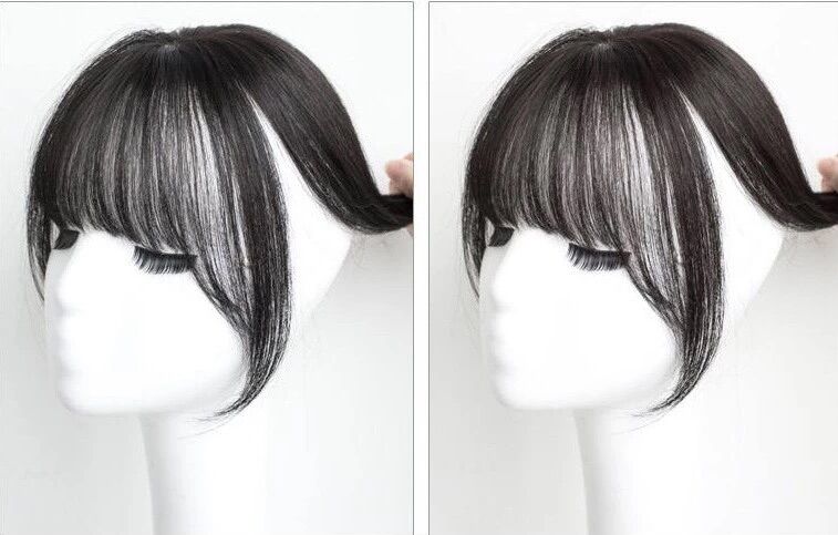Tóc mái thưa tóc thật 3D phủ đỉnh ,che hói,che bạc có da đầu cho nữ Tóc giả