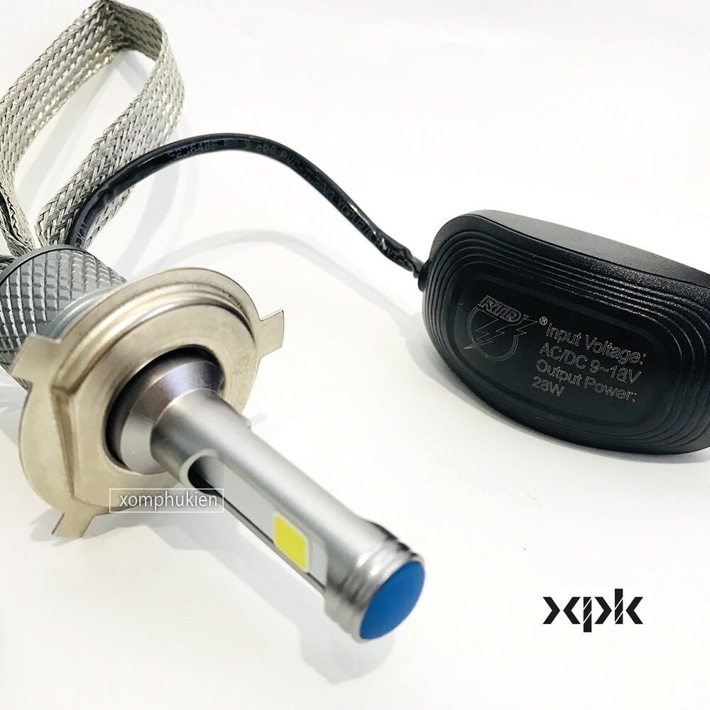 Đèn Led Xe Máy 2 Tim RTD Chân H4 và M5 [ Sáng Trắng ]