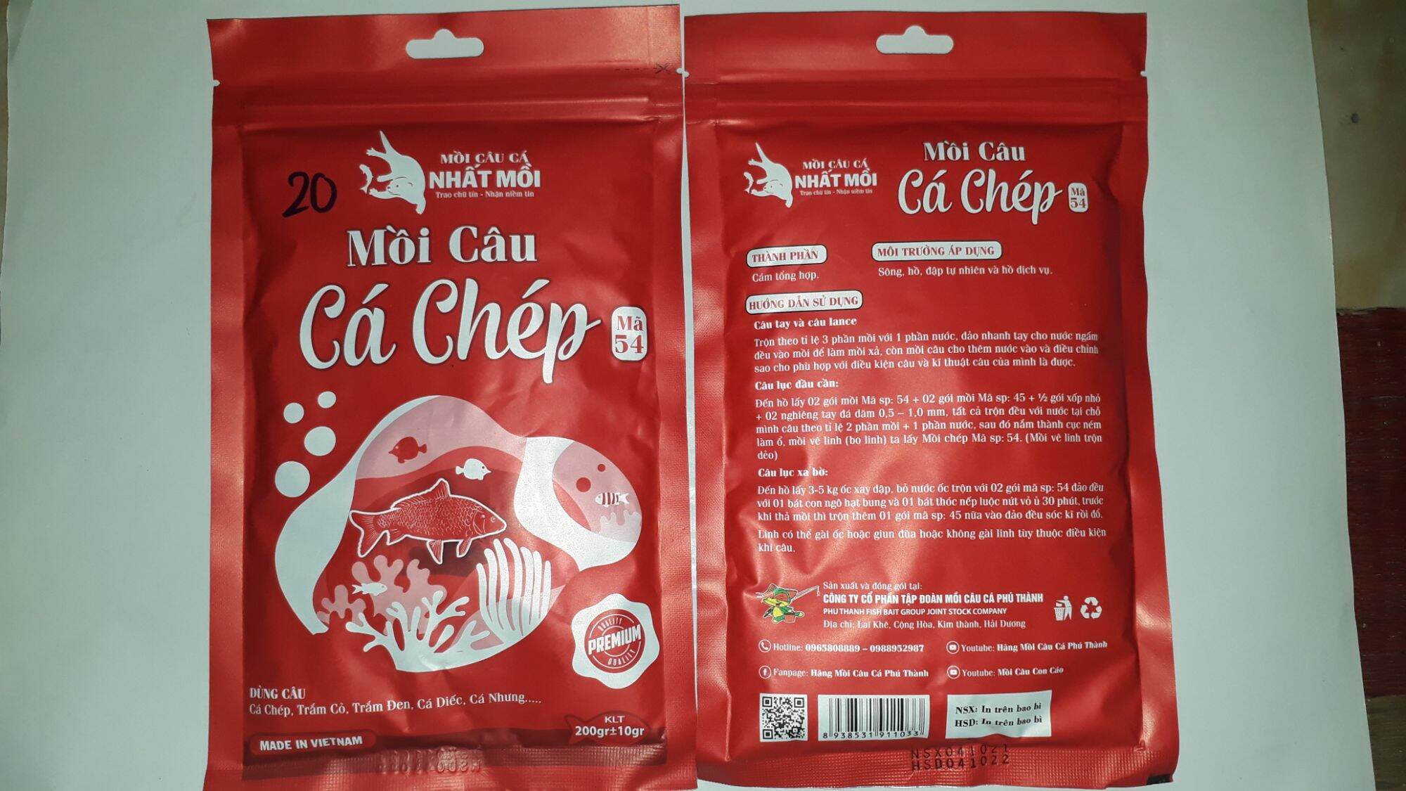 2 Gói MỒI CÂU CÁ CHÉP Mã SP 54_Hãng Phú Thành