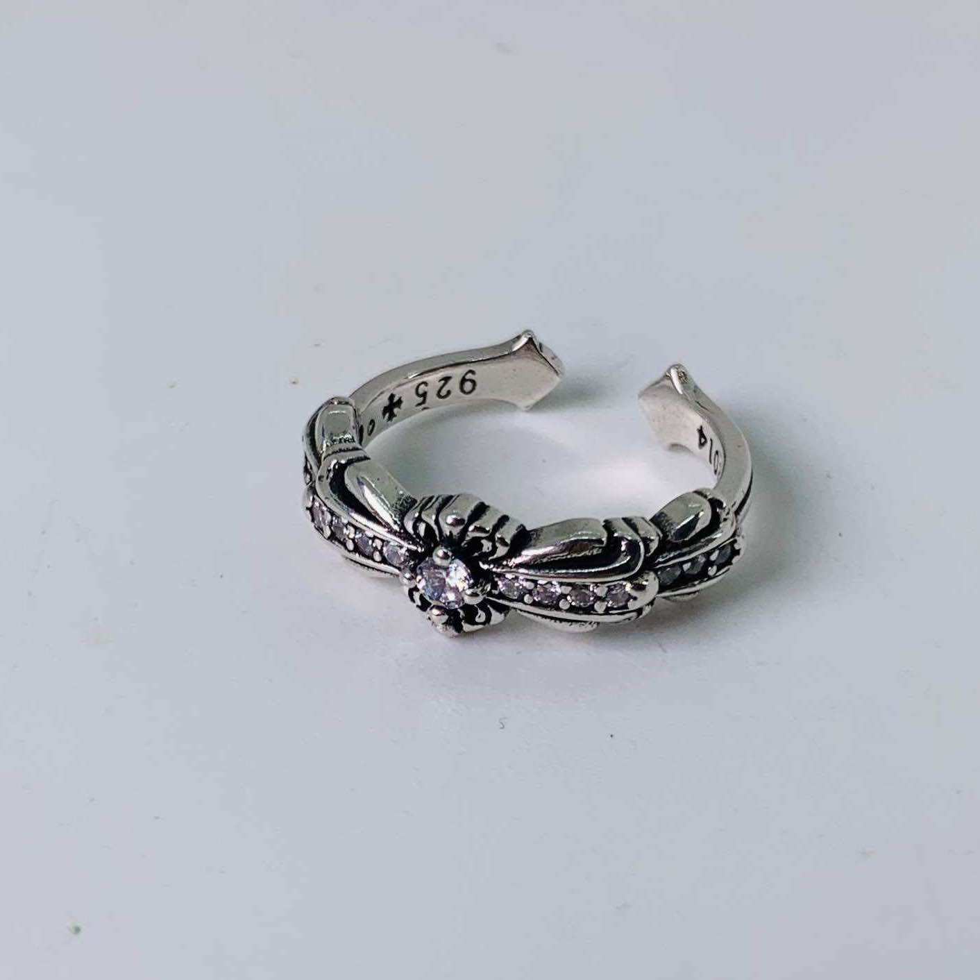 Full diamond silver heart keeper mini chrome ring-chrome heart accessory