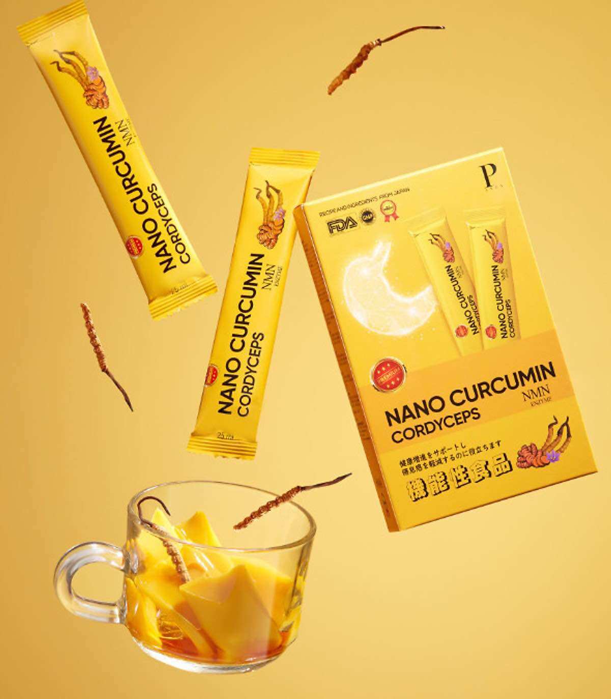 Thạch Nghệ Đông Trùng vị chuối Saffron Nano Curcumin
