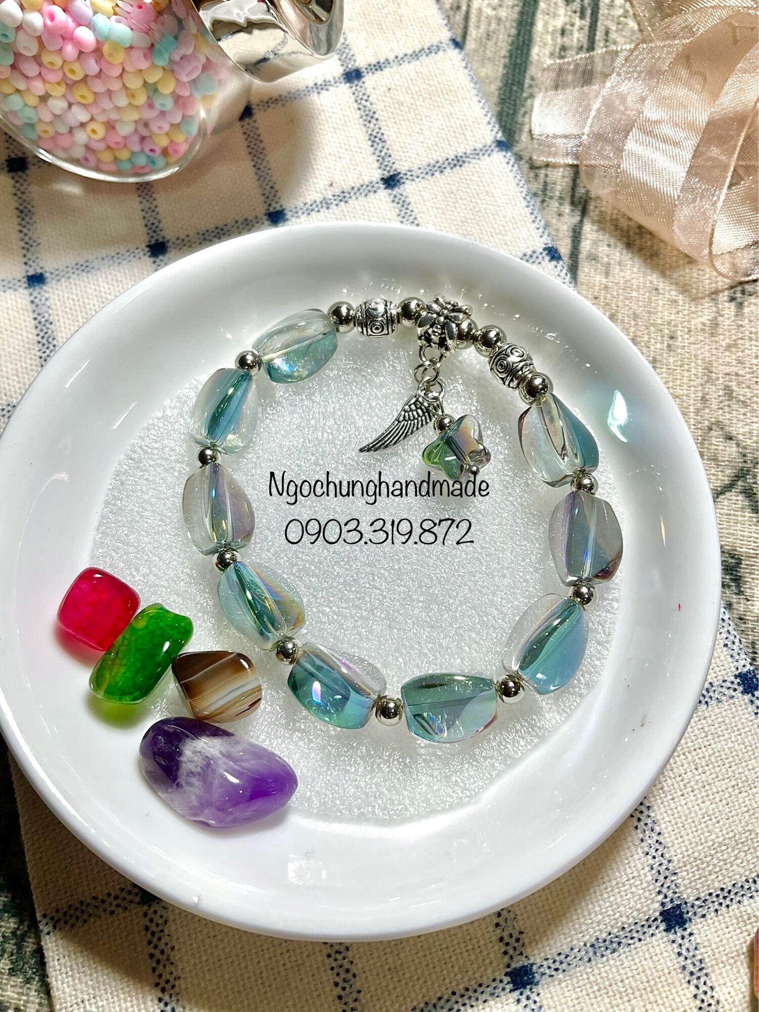 Vòng tay hạt thủy tinh cao cấp