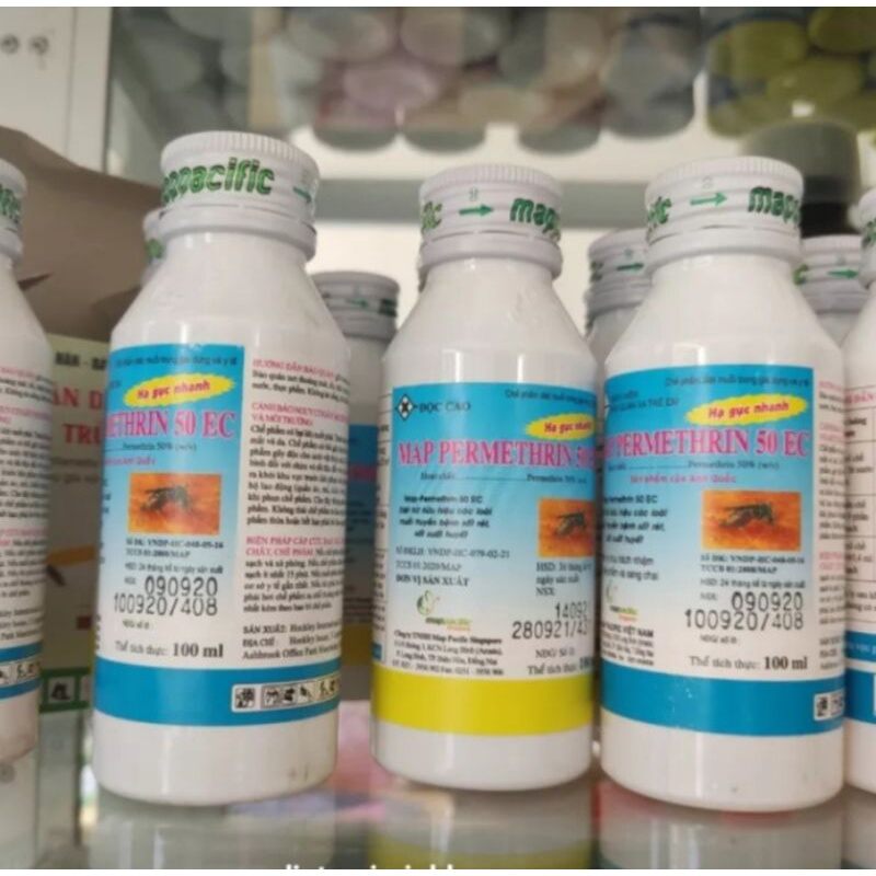 THUỘC DIỆT MUỖI SINH HỌC,MAP PERMETHRIN 50EC LỌ 100 ML