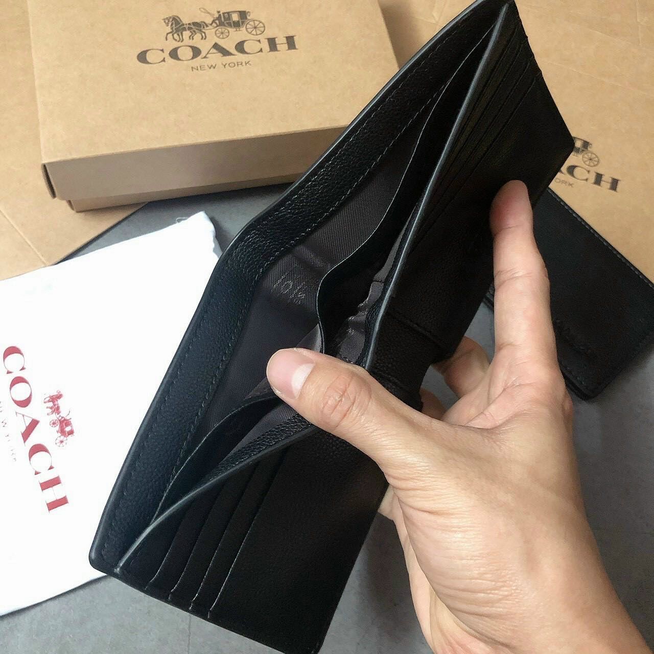 Ví ngắn Coach for men da mềm xuất chuẩn