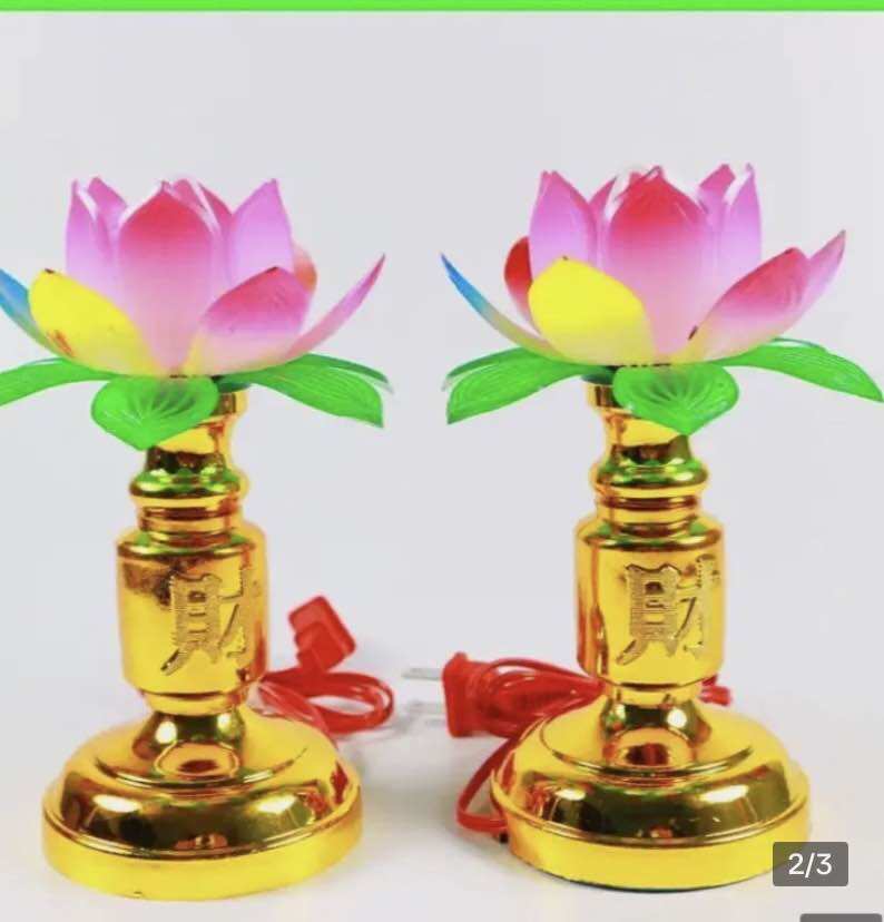 Cặp Đèn sen cắm điện đặt bàn thờ-Nhiều cỡ