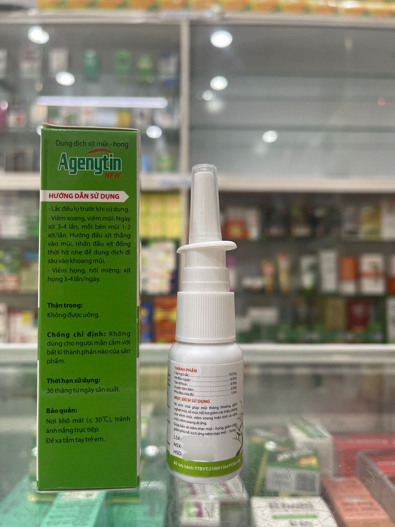 Dung dịch xịt mũi - họng Agenytin - 15ml