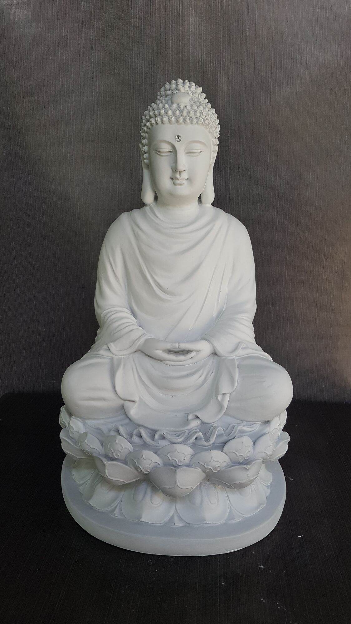 Tượng Đức Phật Thích Ca, cao: 45cm, màu trắng