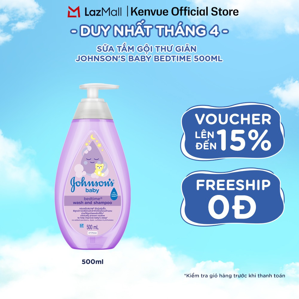 Sữa Tắm Gội Thư Giãn Johnson's Baby Bedtime 500ml