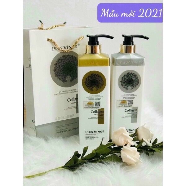 Bộ Dầu Gội Và Xả Collagen Trắng 1000Ml X 2