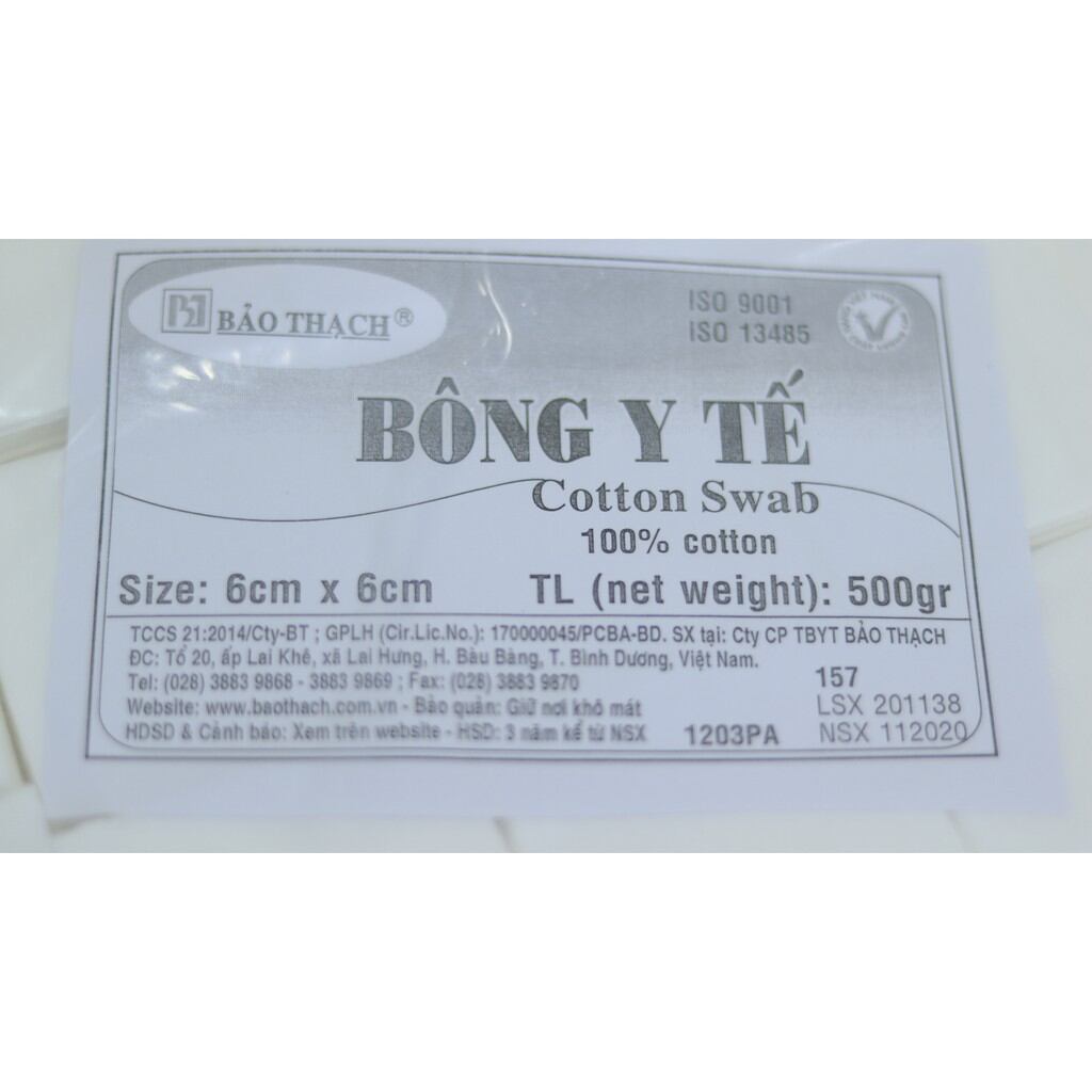 Gòn cắt sẵn 6x6 Bảo Thạch 500gr Spa lau mặt