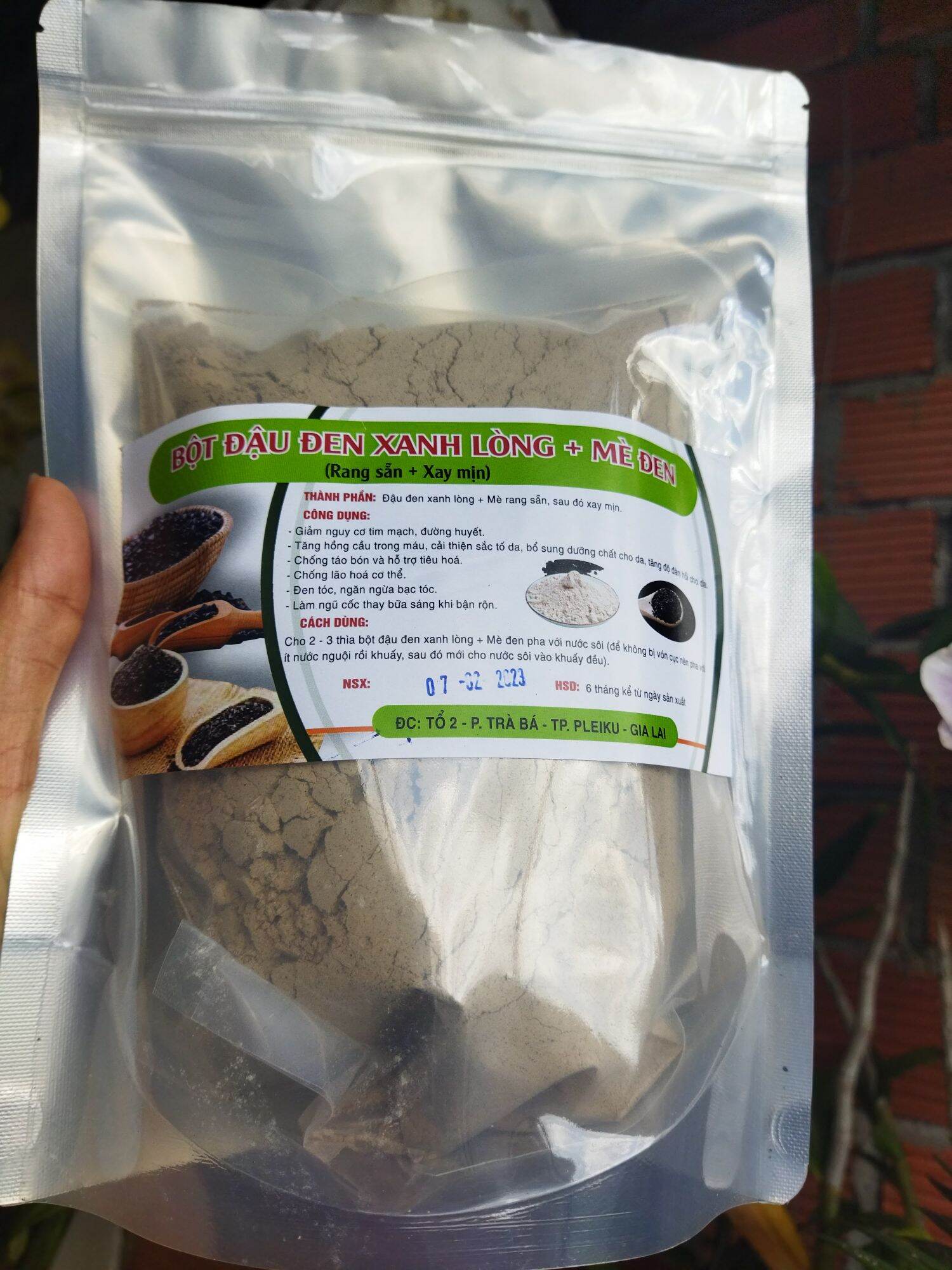 1kg bột đậu đen + mè đen rang sẵn xay mịn