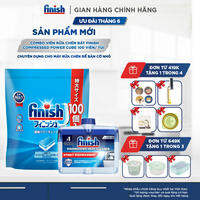 Combo Finish: Viên Rửa Chén Finish Nhật Bản Power Cube 100 Viên + Dung Dịch Vệ Sinh Máy 250ml