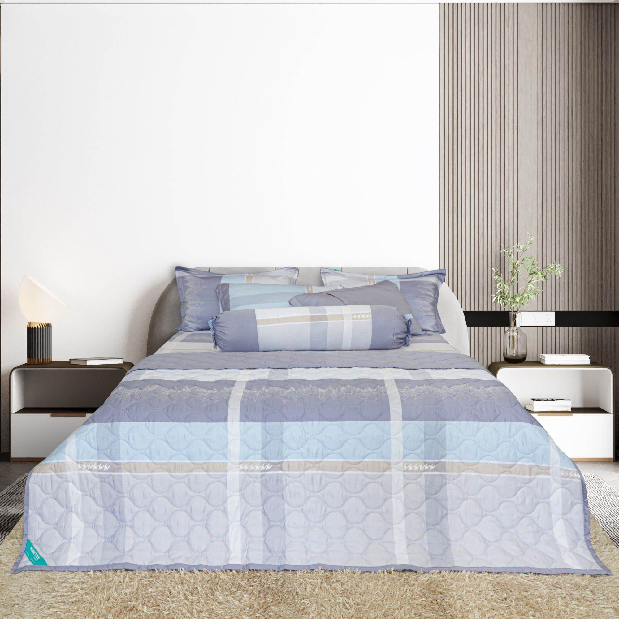 Bộ chăn drap gối tencel Hometex 180x200cm