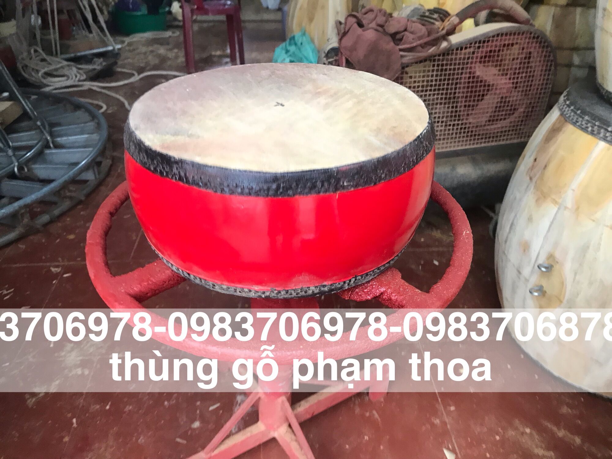 Trống gỗ hát chèo- trống trẻ e(đk:20x12)