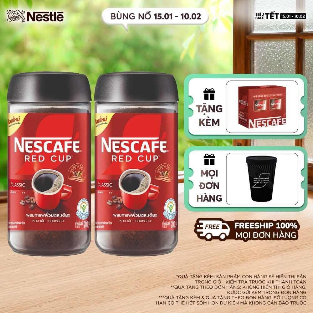 [ƯU ĐÃI THÁNG 2] Combo 2 Hộp Cà Phê Nescafé Red Cup (200g)